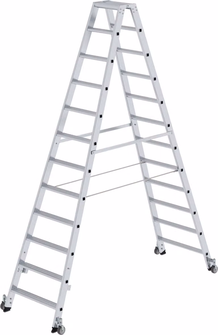 Scaletta accessibile da entrambi i lati con rotelle 2x12 gradini