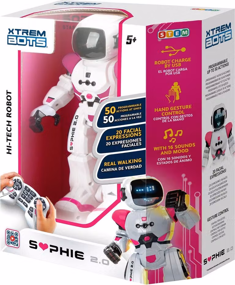 Robot interattivo Sophie 2.0 con controllo vocale e sensori