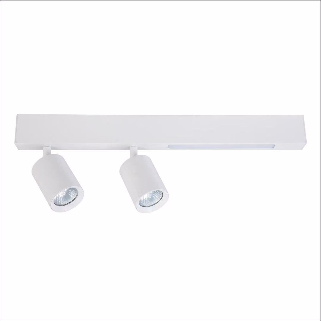 Moderno faretto a doppio soffitto per il soggiorno, striscia bianca, colore variabile LED 5W + 2xGU10 MAGNET Milagro