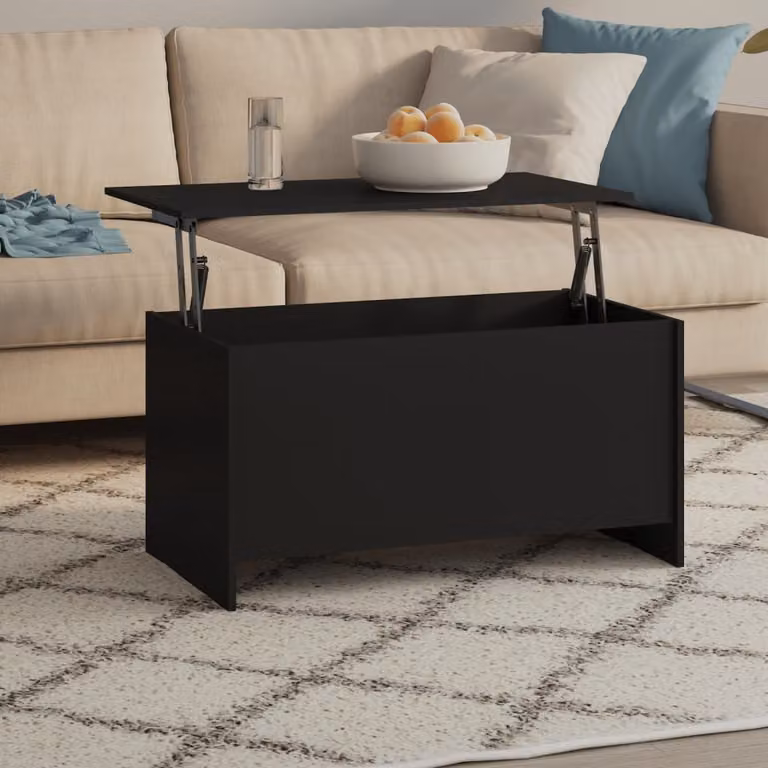 Maison Exclusive - Tavolino nero 102x55,5x52,5 cm in materiale derivato dal legno