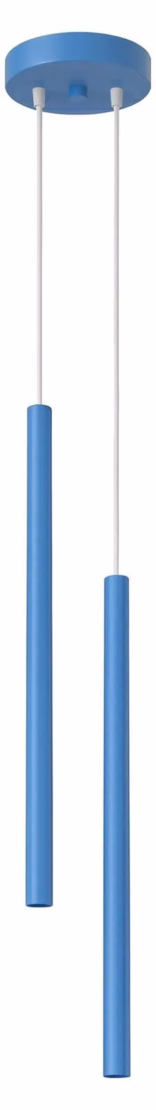 Lampada a sospensione PASTELO 2 blu 2xG9 8W acciaio 118x15x15 cm Sollux Lighting