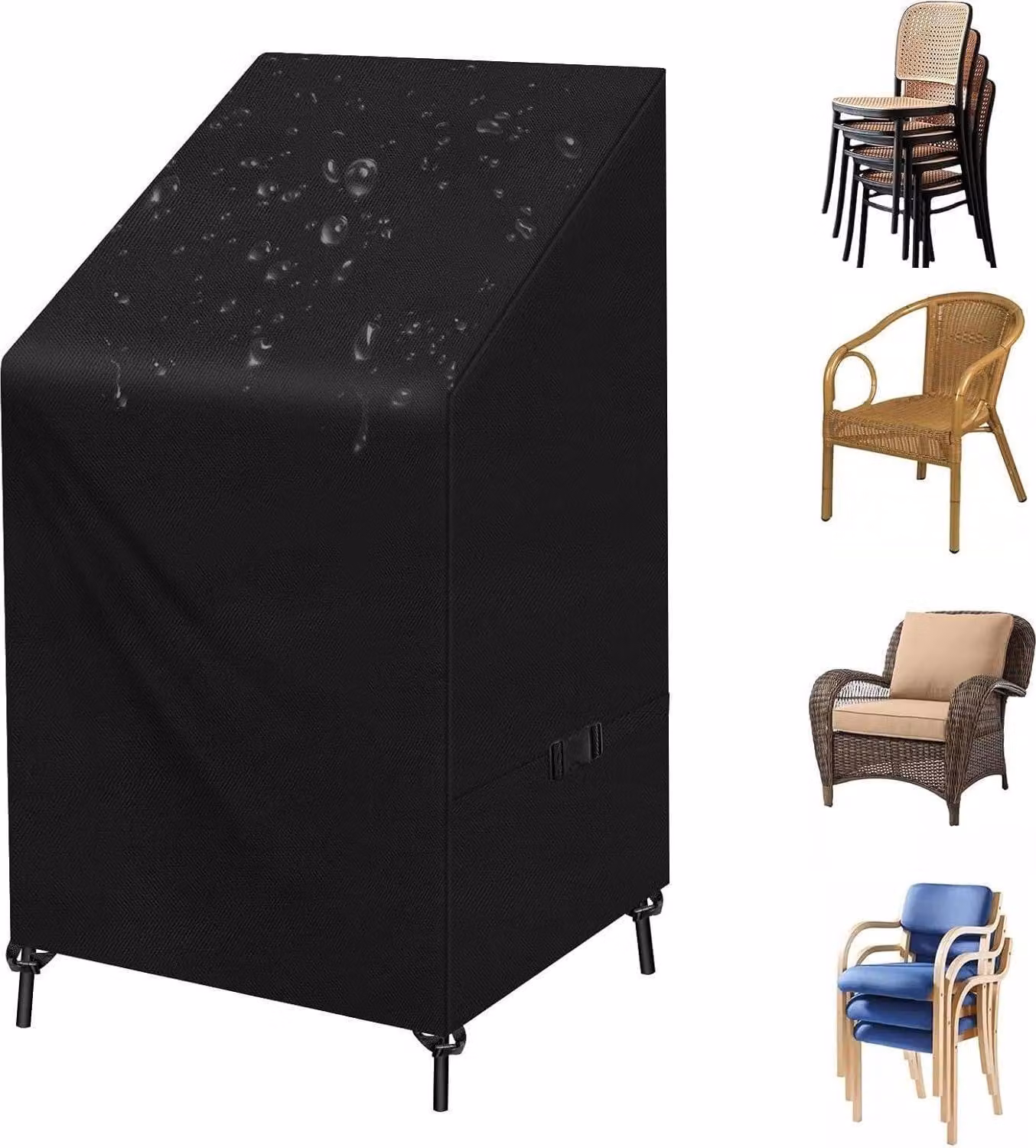 Copertura protettiva per sedie da giardino 420D Oxford traspirante 65x65x80/120cm, confezione da 1