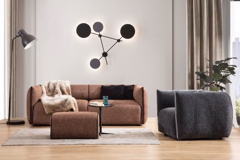 Luxus Couch 3+1 Möbel Sofa Couchen Sofagarnitur 2tlg. Sofagarnitur braun