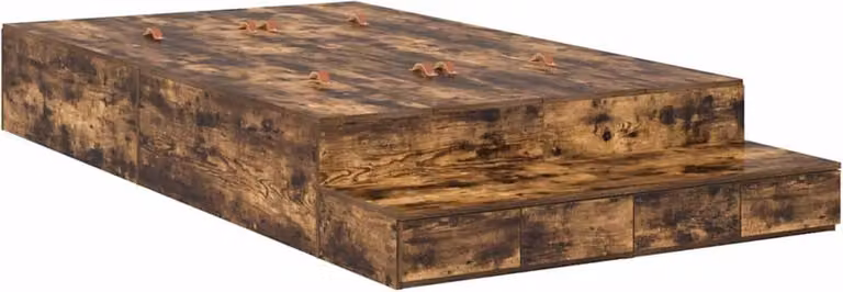 Struttura letto contenitore Rovere fumé 120 cm Materiale legno