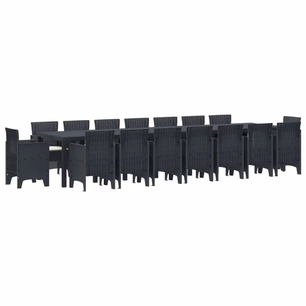 Set da pranzo da giardino moderno vidaXL in rattan antracite con 17 pezzi – 2