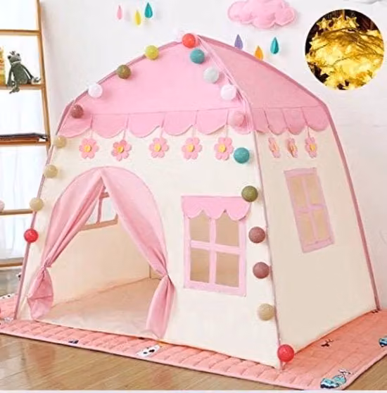 Tenda per bambini con illuminazione stellare (rosa)
