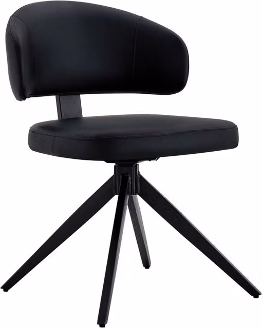 Set di 2 Sedie da Pranzo Moderne con Seduta in PU e Struttura Metallica Girevole 360°