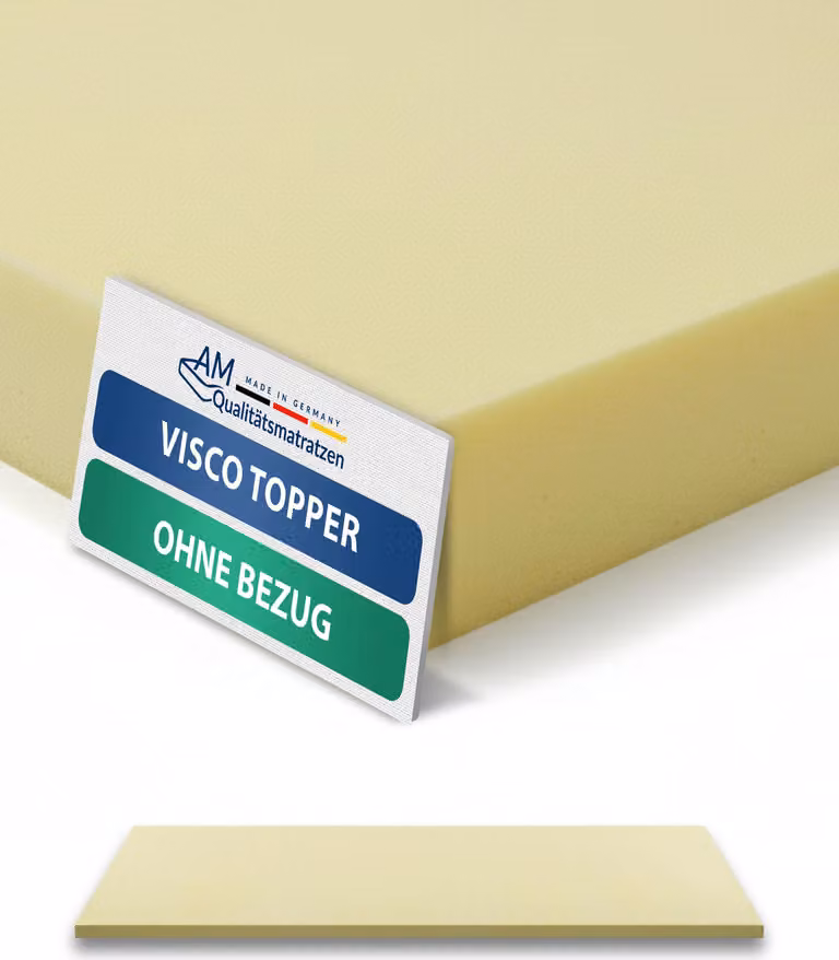 AM Qualitätsmatratzen | Visco Topper | 100x200 cm | Senza rivestimento | Topper per materassi | 100/200 | Visco Foam Topper | Memory Foam