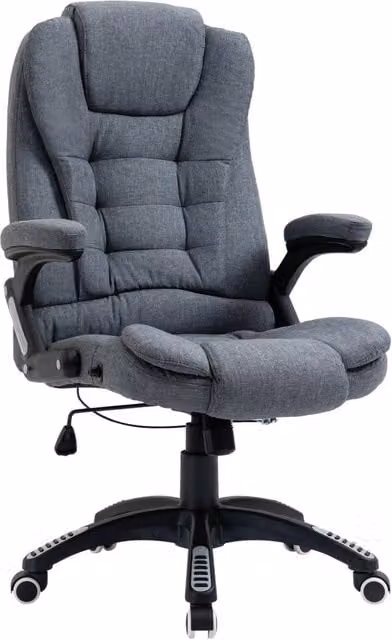 Sedia Poltrona Presidenziale da Ufficio Executive GIORDANOSHOP in Tessuto Grigio, L: 67 cm, P: 72 cm, H: 110-120 cm
