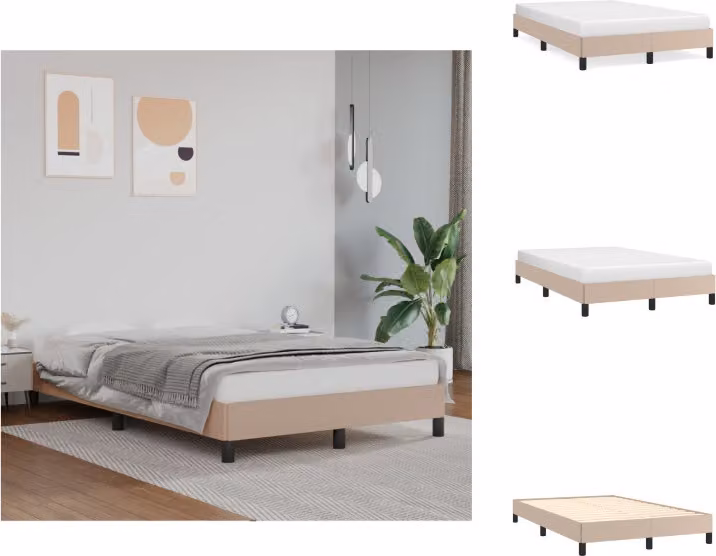 vidaXL Struttura letto cappuccino-marrone 120x200 cm in Pelle finta - Letti e strutture letto
