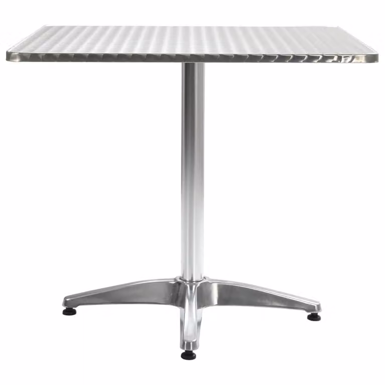 Tavolo da Giardino Argento 80x80x70 cm in Alluminio