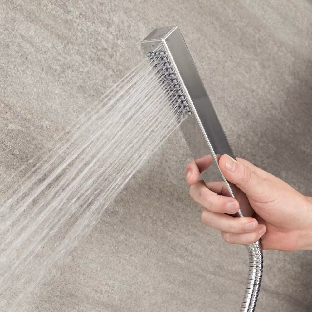 Kit Doccia con Doccetta Quadrata, Supporto a Parete e Flessibile