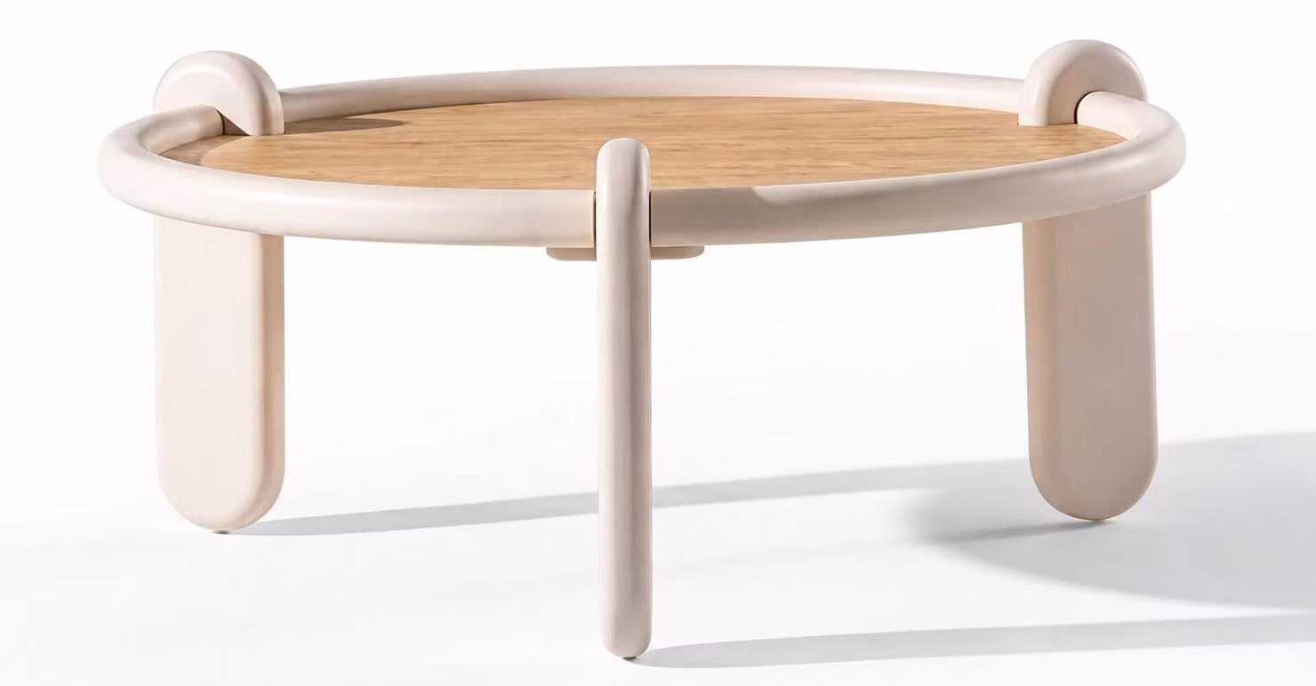 2 tavolini laterali, stile moderno, colore beige, ideali per il soggiorno, nuovi, pratici, forma rotonda