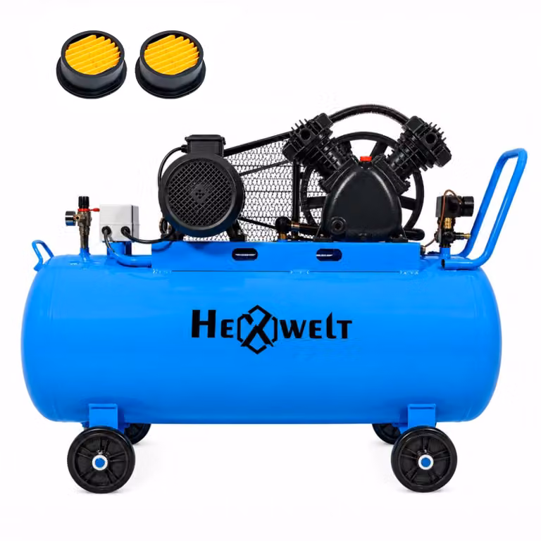 Compressore ad Olio HEXWELT 200L 5500W 8 Bar 730L/min Compressore Aria 2 Cilindri 230V