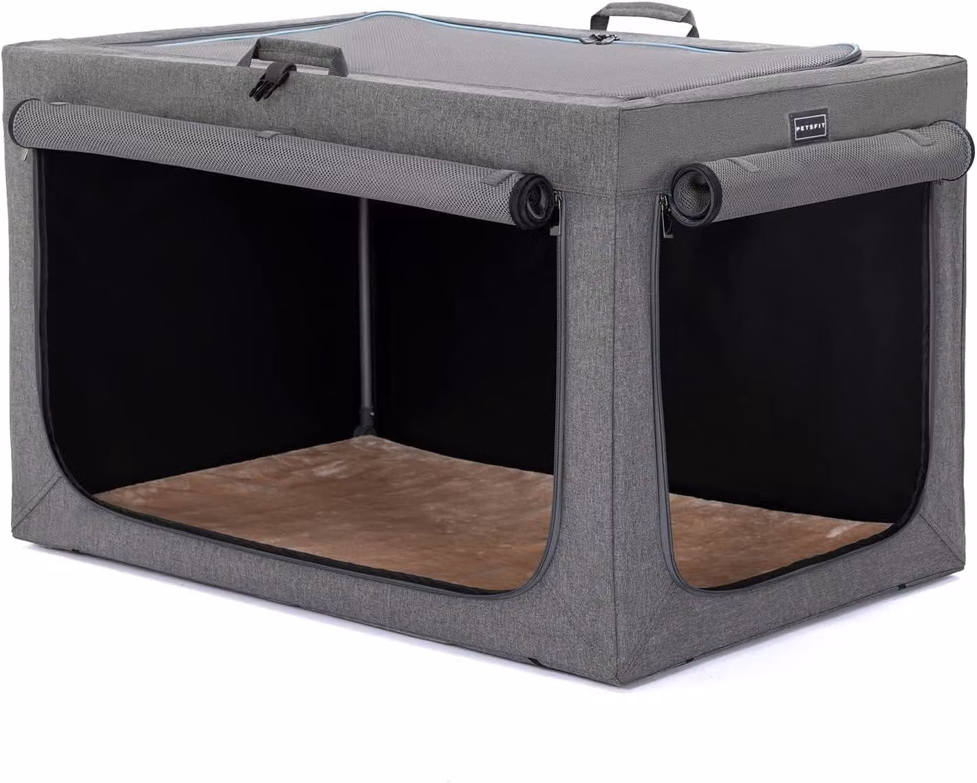 Trasportino portatile per cani, grigio - Taglia S, 61x45x43 cm - Tessuto Oxford - Adatto per cani di piccola taglia - Trasportino da viaggio
