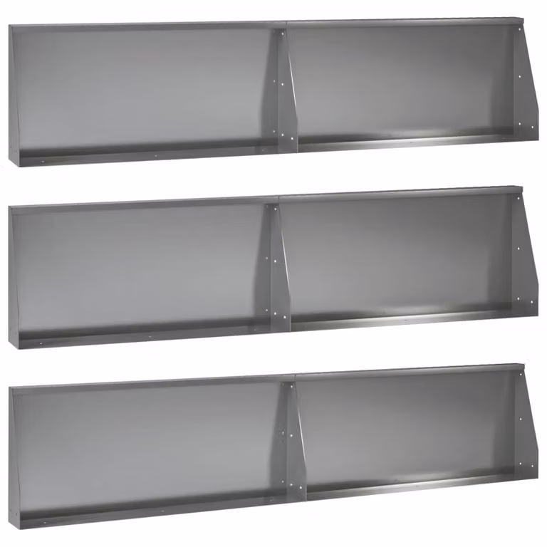 Set di 6 muretti per aiuole rialzate vidaXL in acciaio zincato grigio, L: 100 cm, H: 30 cm, P: 12 cm