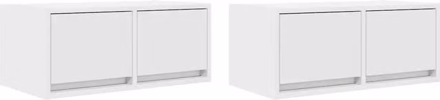 Set di 2 mobili porta TV a parete salvaspazio 60 x 31 x 25 cm design pratico legno composito bianco 02_0051672