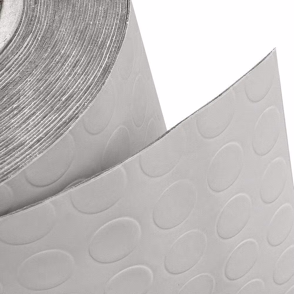 Tappeto in gomma e PVC EMMEVI grigio con superficie bollata antiscivolo Made in Italy L: 2300 cm, P: 100 cm – 2