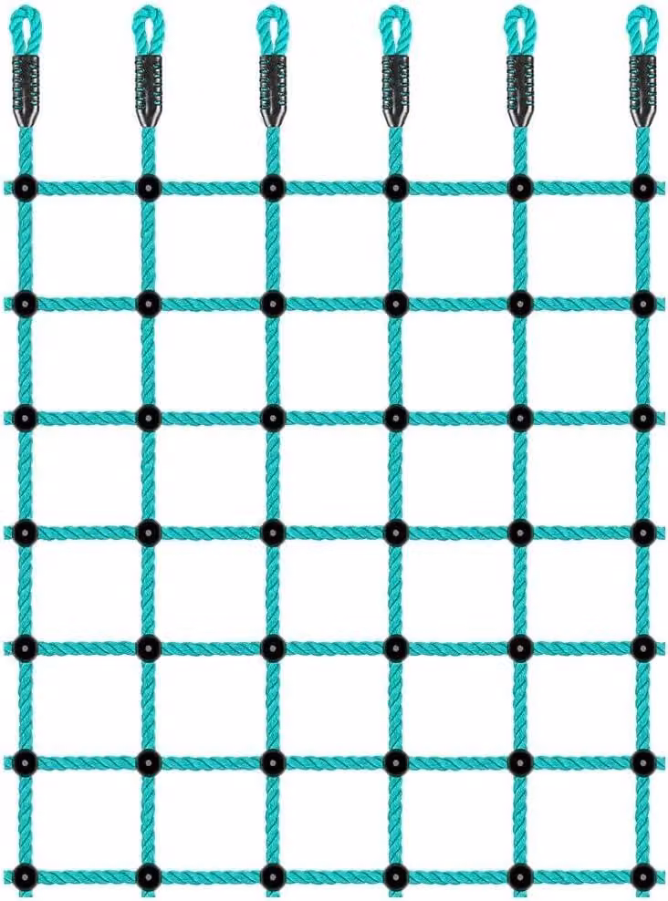Rete da arrampicata in nylon, dimensioni 196 x 125 cm, adatta per parchi giochi e pareti da arrampicata