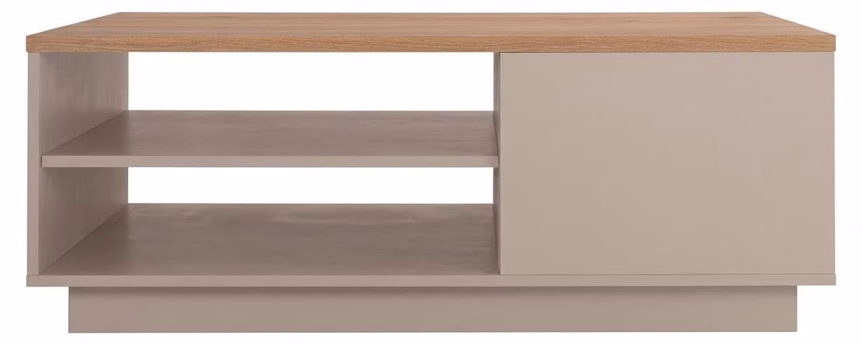 Tavolino rettangolare in legno color beige, ideale per il soggiorno, dal design lussuoso