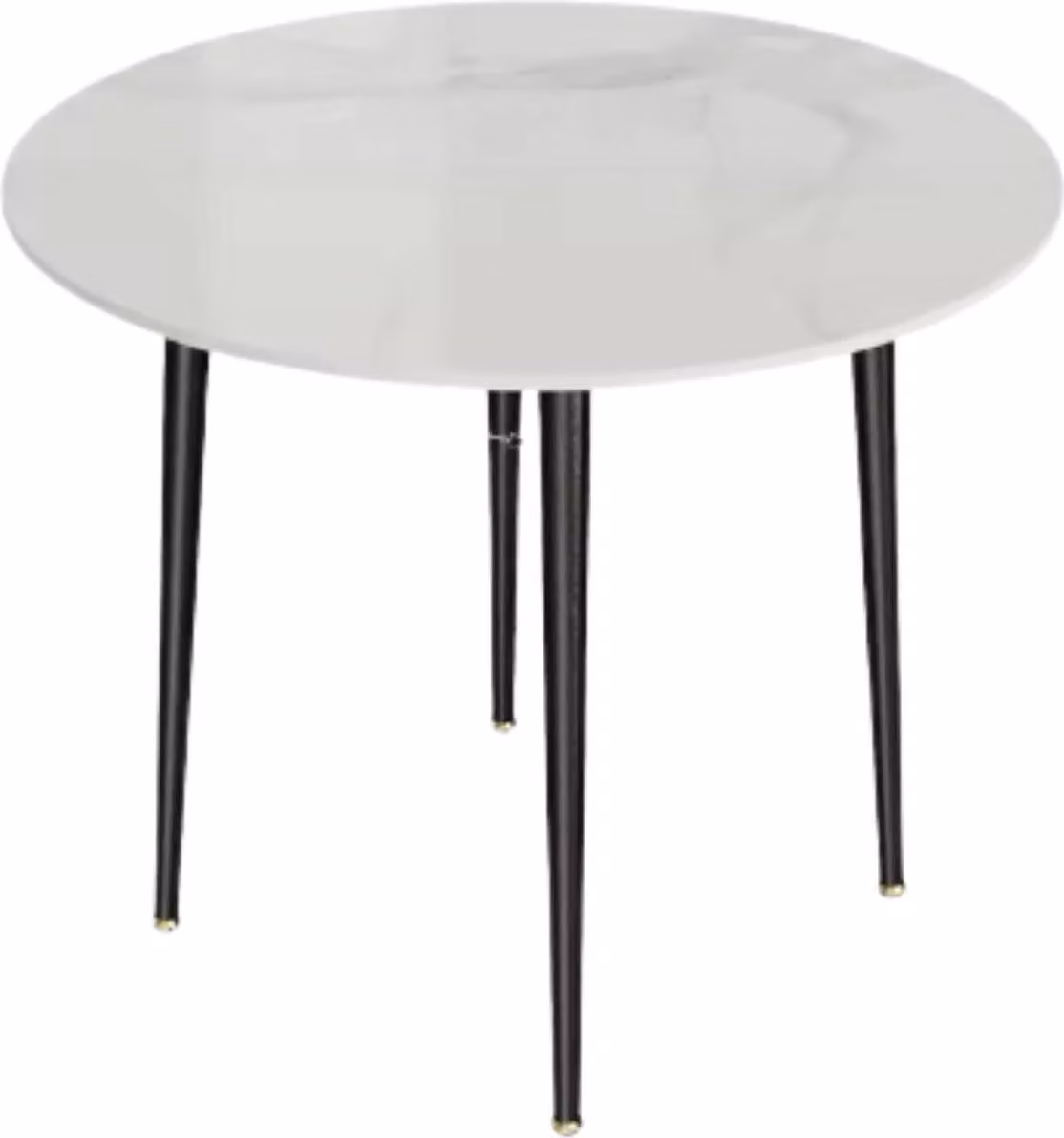 Tavolo da pranzo rotondo effetto marmo – 80 cm – Tavolo da pranzo per 4 persone – Tavolo in marmo grigio – Struttura in metallo – Moderno