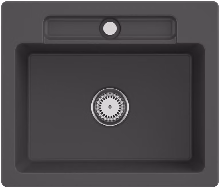Lavello da cucina Villeroy&Boch, lavello da cucina Siluet 60 S Graphite 600x510mm, larghezza base 60cm
