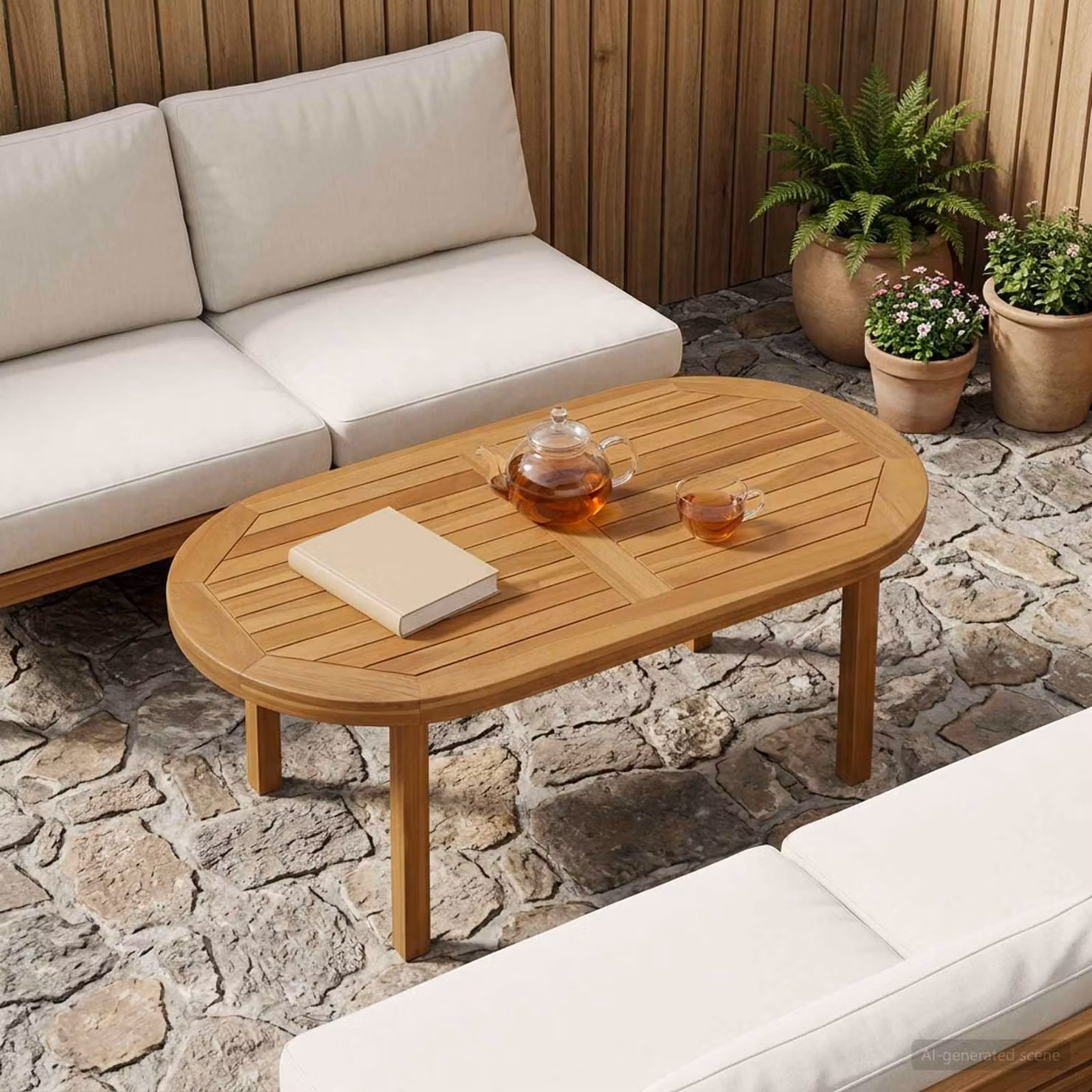 Piano del tavolo ovale in legno di teak massiccio vidaXL, colore marrone, L: 180 cm, P: 90 cm, H: 75 cm