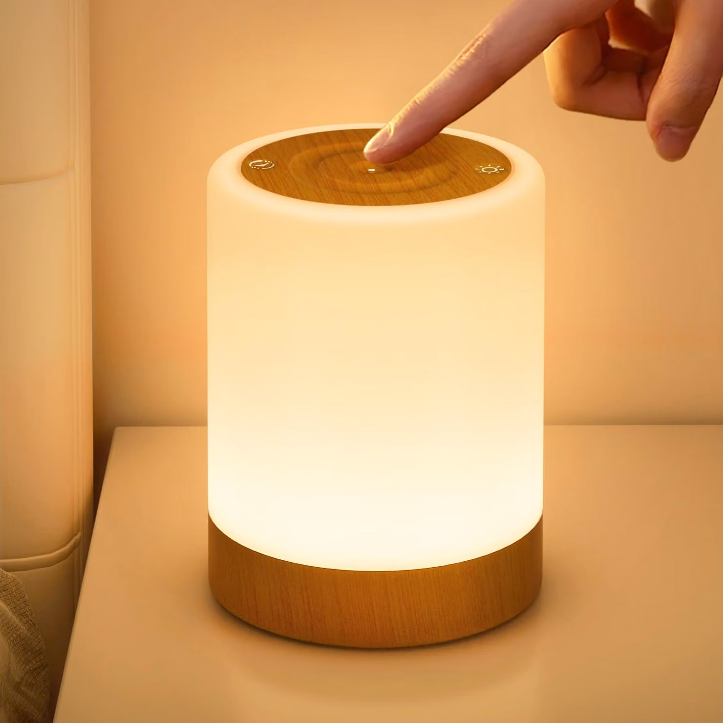 Lampada da comodino touch con dimmer, lampada da tavolo con batteria ricaricabile e 5 modalità