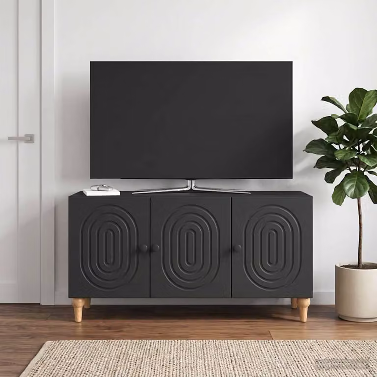 Mobile TV vidaXL moderno in nero e legno ingegnerizzato L 99 cm x P 34,5 cm x H 50 cm