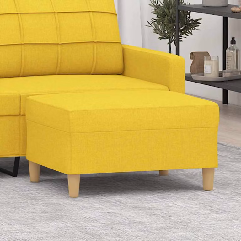 vidaXL Poggiapiedi Moderno in Tessuto Giallo L: 70 cm, P: 55 cm, H: 41 cm