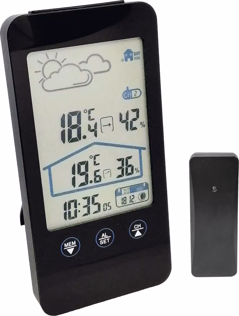 MEBUS Funk-Wetterstation schwarz