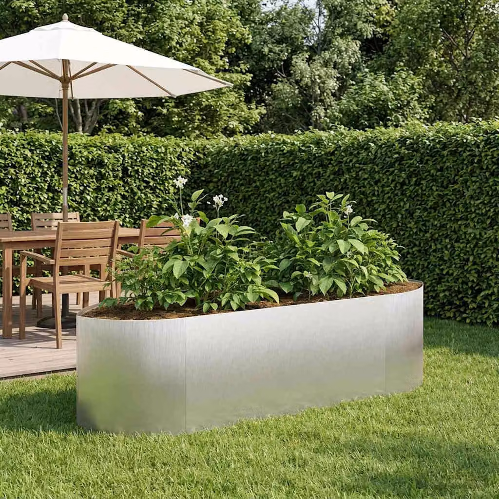 Letto rialzato da giardino vidaXL in acciaio inox color argento L: 140 cm, P: 40 cm, H: 40 cm