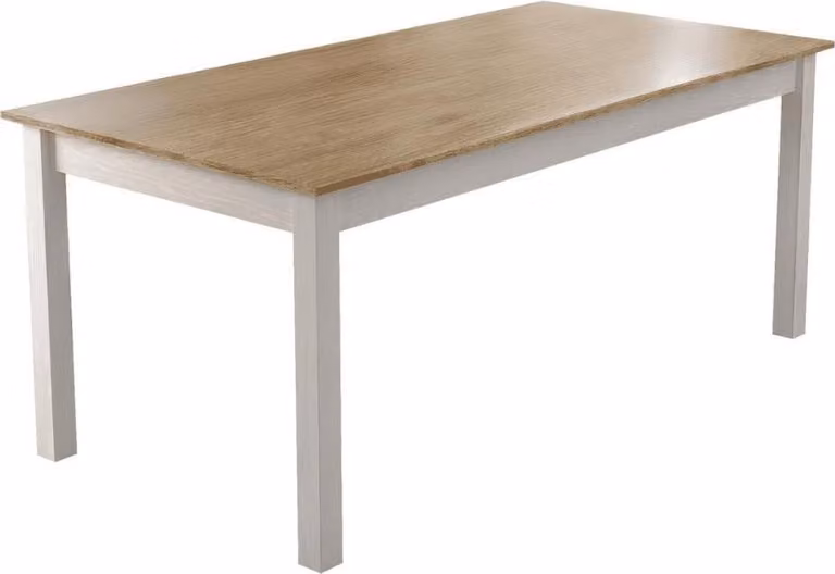 Calicosy - Tavolo da pranzo decorato in legno con gambe bianche L180 cm - NORI