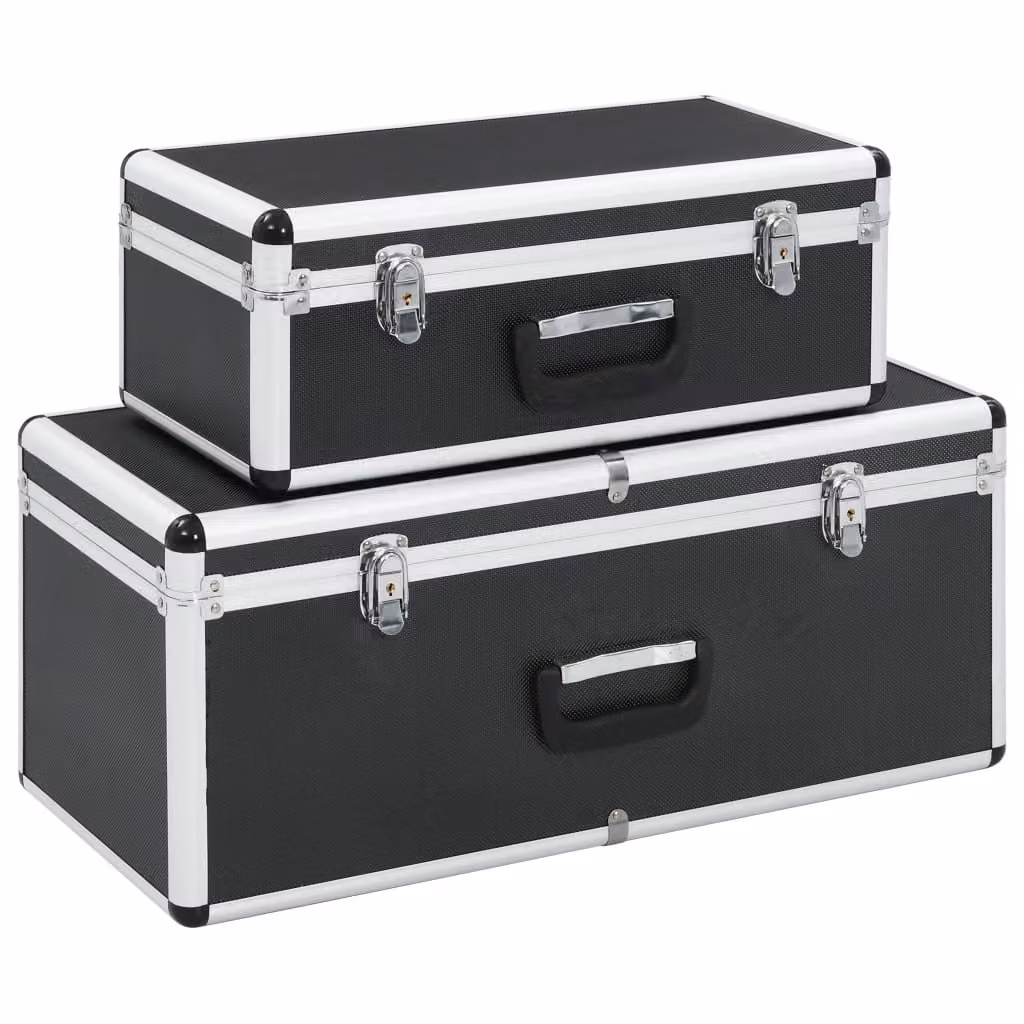 The Living Store valigetta 2 pezzi alluminio nero