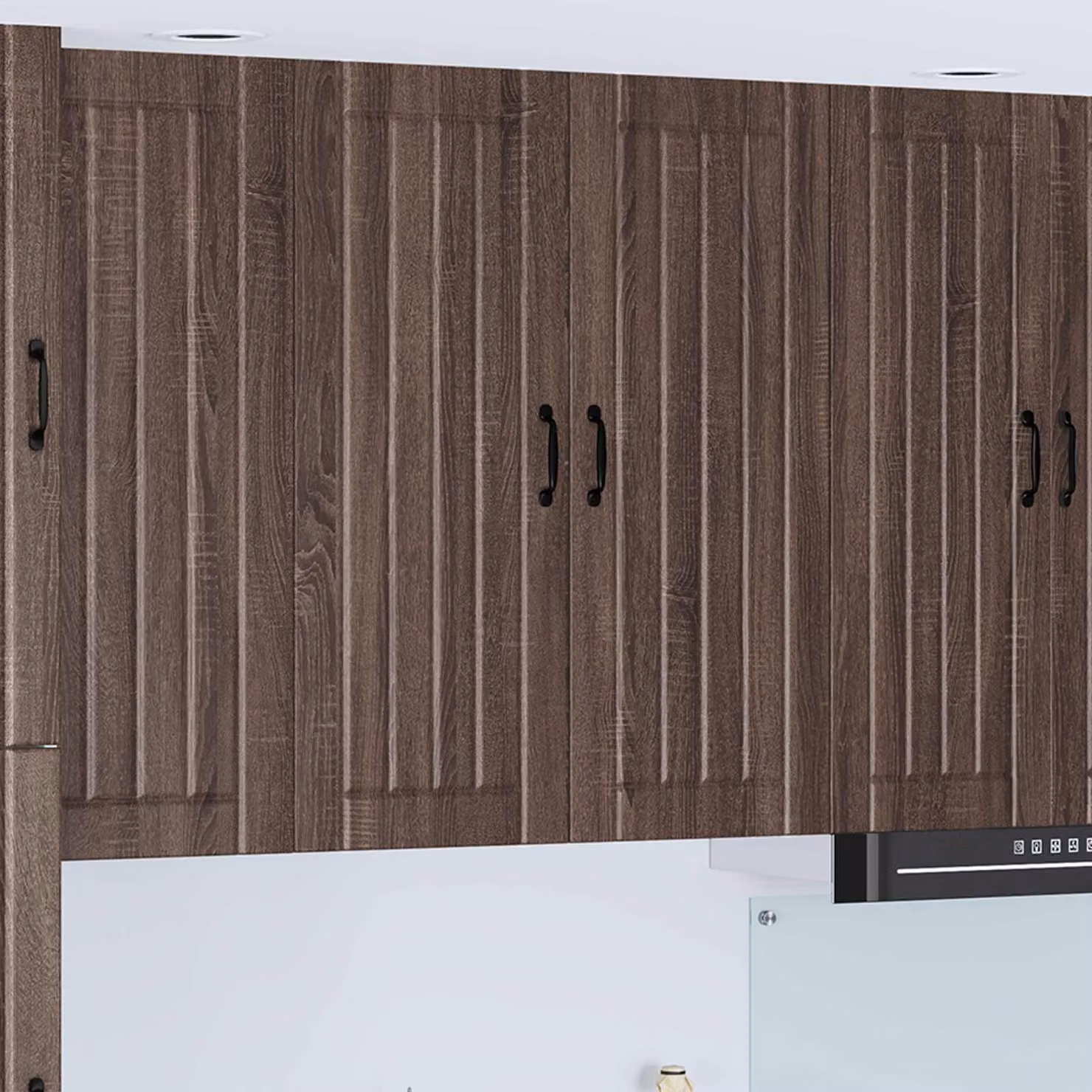 Armadietto a muro da cucina vidaXL LUCCA in rovere marrone con ante a battente e ripiani interni L 80 x P 31 x H 100 cm