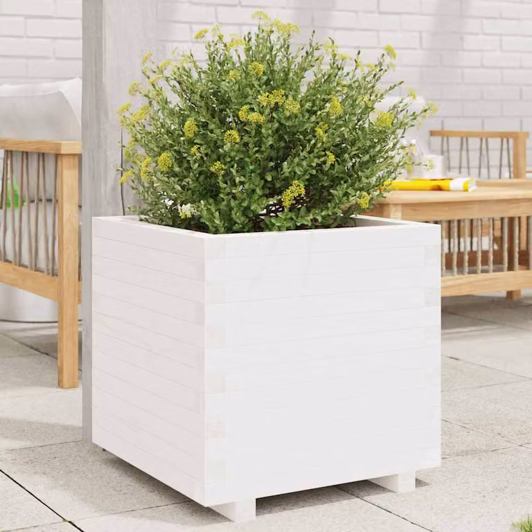 Fioriera da giardino vidaXL in legno di pino bianco L/P/H: 50 x 50 x 49,5 cm