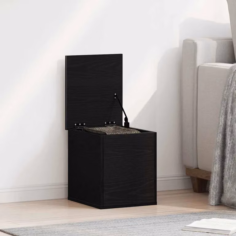 Scatola di stoccaggio in legno vidaXL colore nero L 30 cm x P 35 cm x H 35 cm
