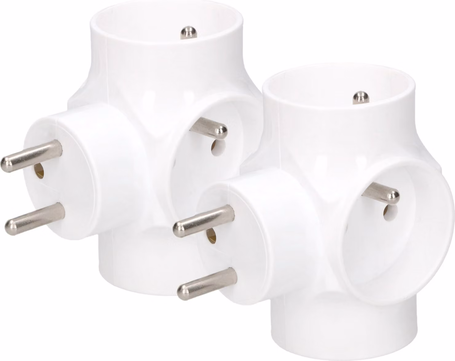 KOTARBAU® Set di 2 prese multiple a 3 vie con messa a terra Prese rotonde Ottima soluzione per prese aggiuntive