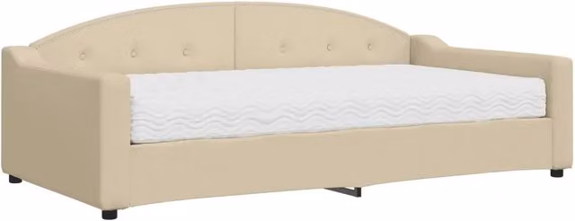Divano letto | Sof¨¤ letto | Letto singolo con Materasso Crema 100x200 cm in Tessuto
