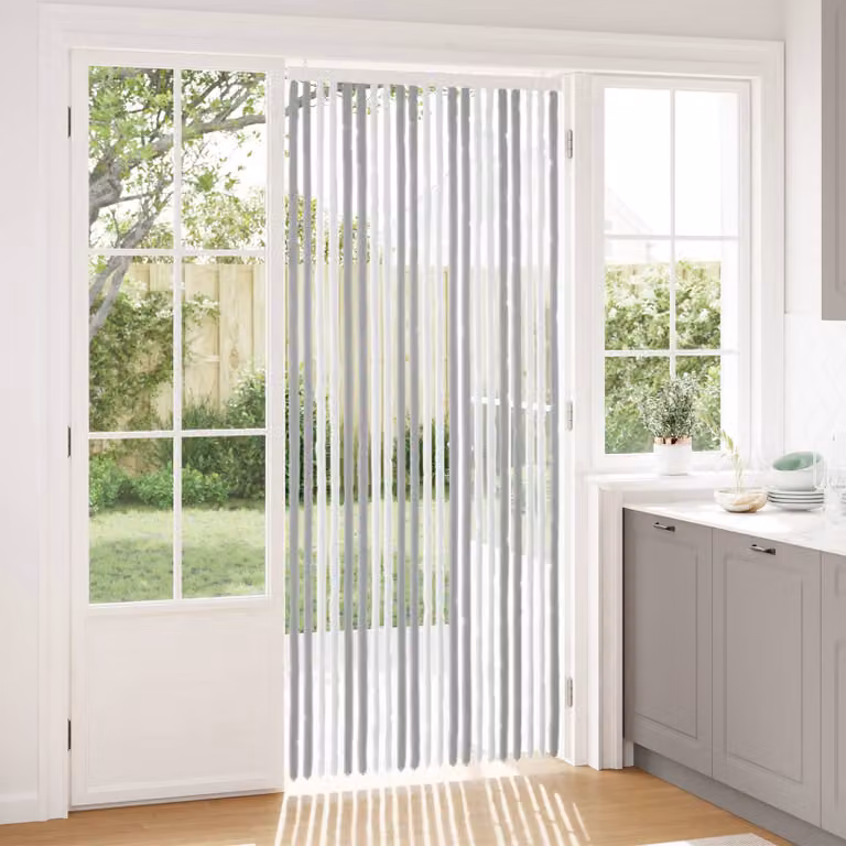 vidaXL Tenda per insetti in chenille Grigio e Bianco L 90 cm x H 220 cm
