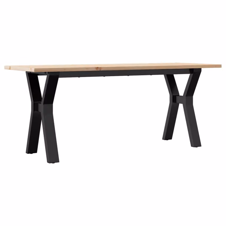 Tavolino Salotto Telaio a Y 110x40x45 cm Legno Pino e Acciaio