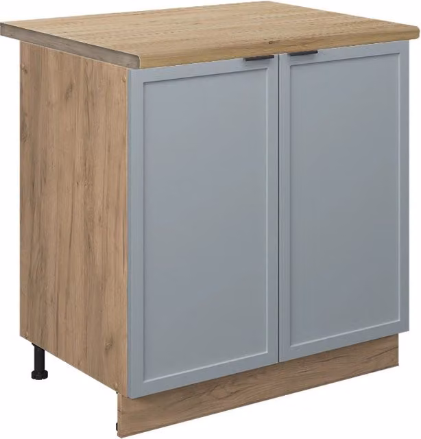 Mobile lavello cucina Fame-Line Blu-grigio chiaro/Rovere dorato 80 cm, PL Rovere Vicco