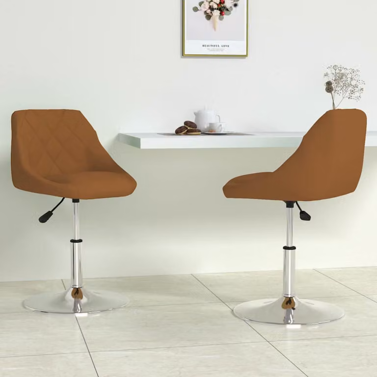 Set di 2 sedie da pranzo girevoli vidaXL in velluto marrone con design moderno
