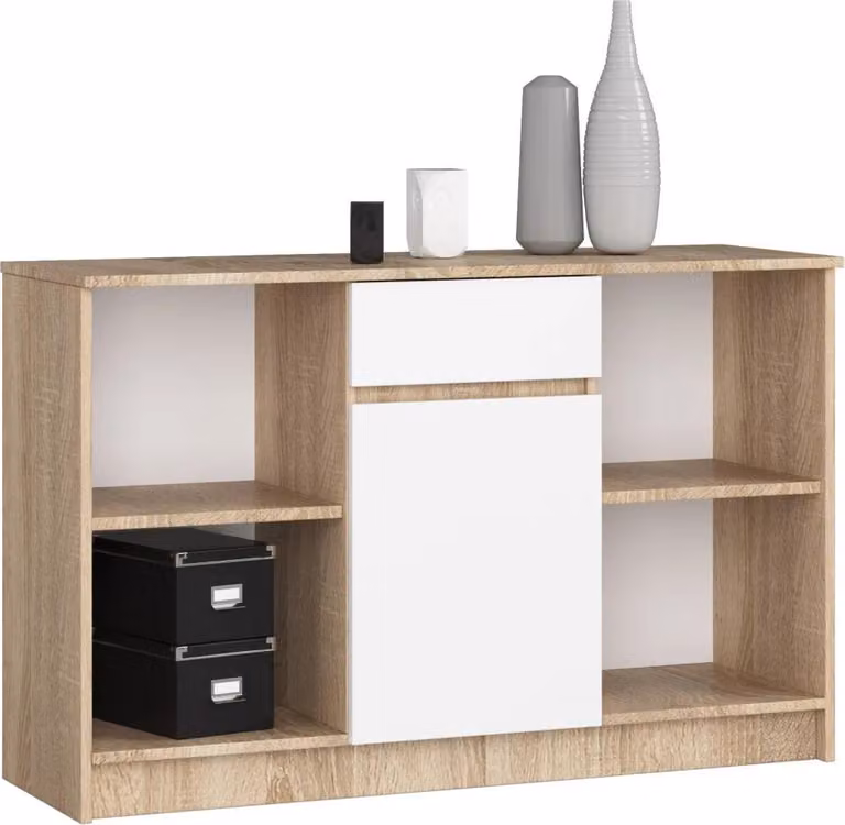 Cassettiera JENARIA - rovere sonoma / bianco
