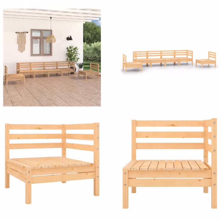 vidaXL 6 pz. Set da giardino in legno di pino massiccio - Set da giardino - Set da giardino - Set da salotto - Set da salotto