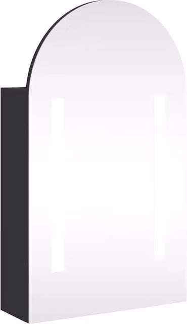 Armadietto da bagno vidaXL con specchio e illuminazione LED, nero opaco, L 42 cm x P 13 cm x H 70 cm