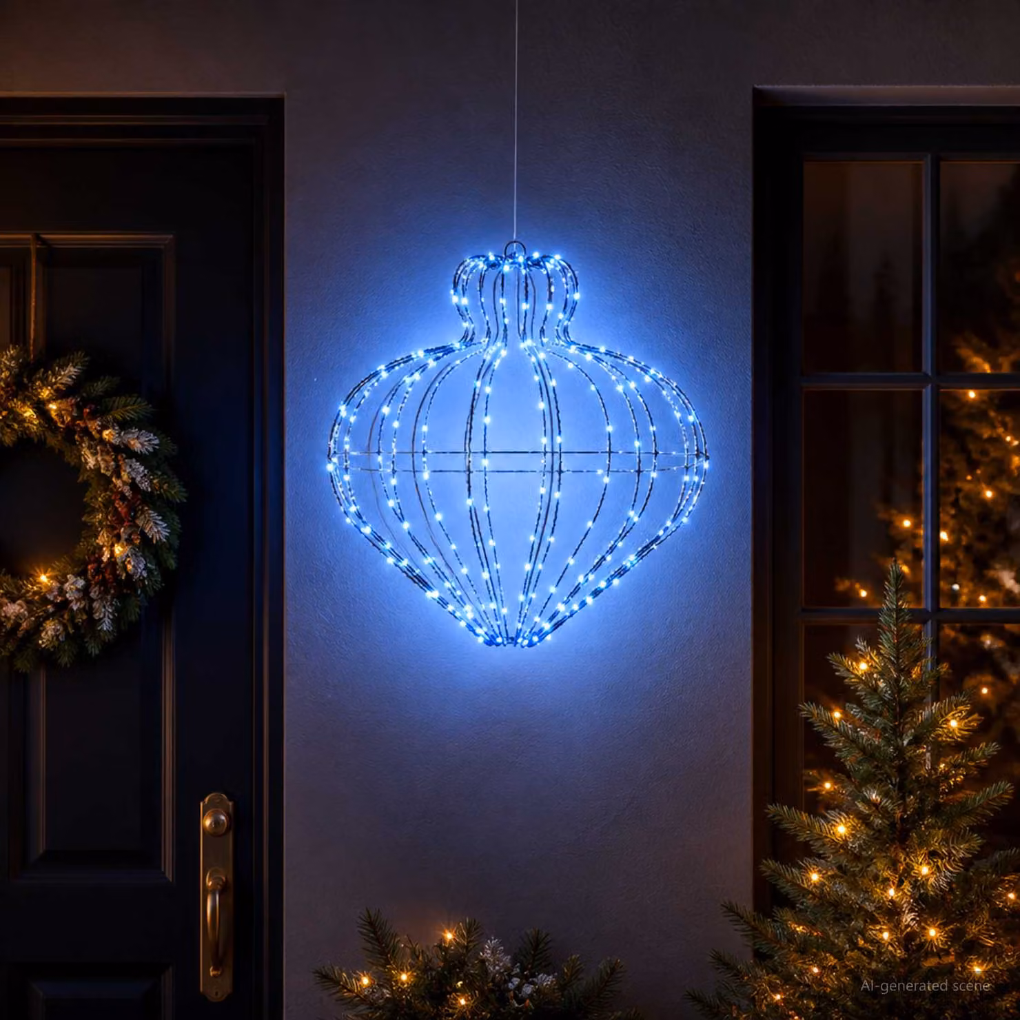 vidaXL Luce a punta di Natale 192 LED Blu Ø 45 x 40 cm