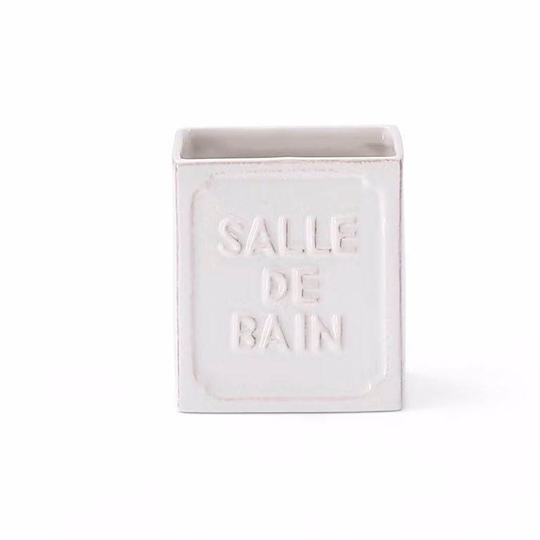 Portaspazzolini d'appoggio in ceramica VV98 Gedy serie VIVIENNE Bianco