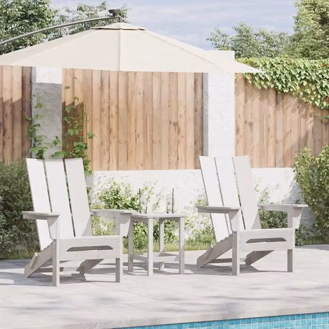 Sedia da Giardino 3 pz Bianco Polietilene 3335822