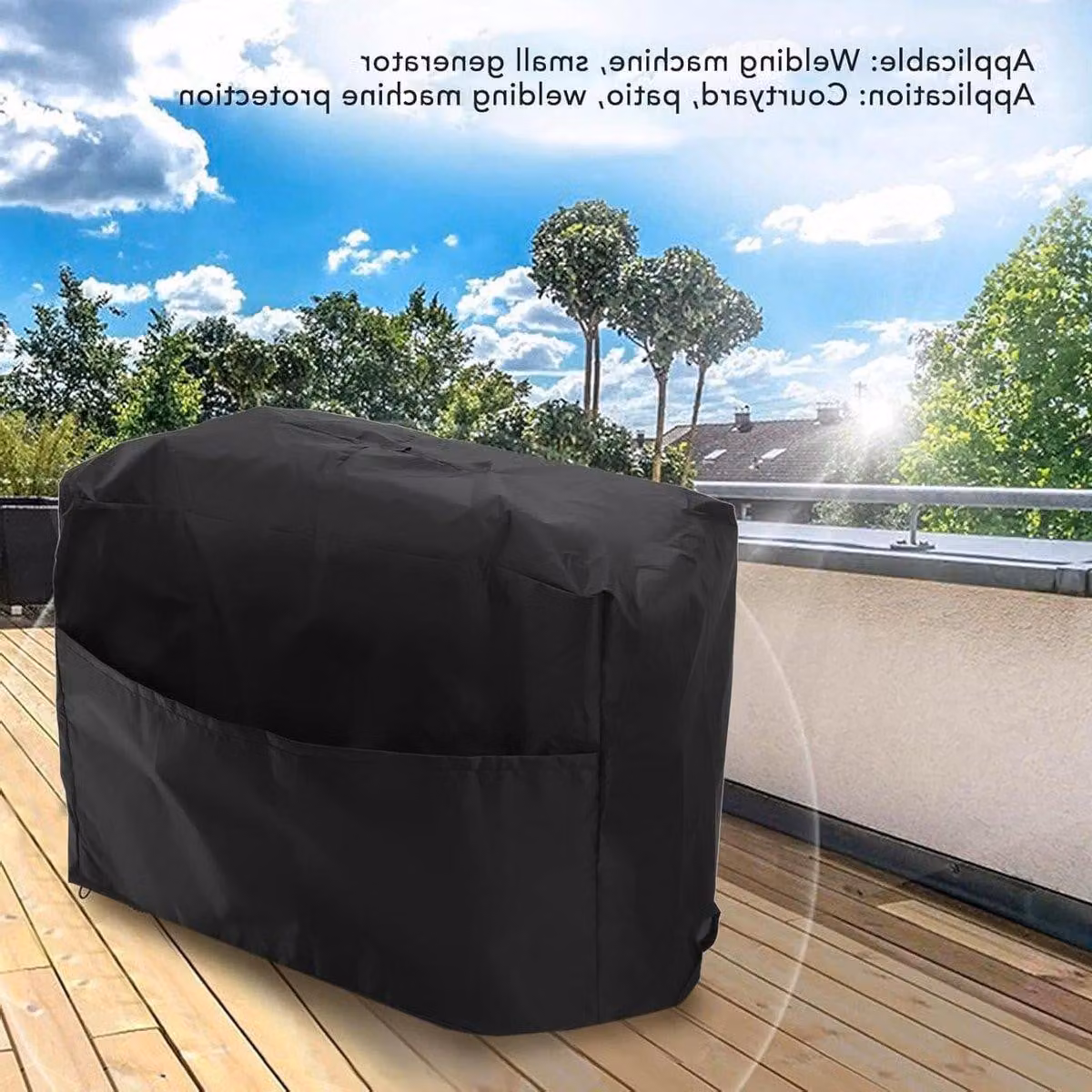 Protezione duratura per saldatrici, copertura impermeabile per generatori realizzata in poliestere da 190T, protezione antipolvere e design resistente agli agenti atmosferici (piccola, colore nero)
